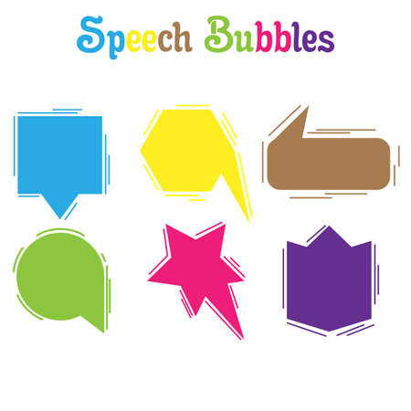 Speech bubble vector icon talk background element. Chat person idea sign communication text cloud message. Cartoon speak space comic dialog design. Collection isolated blank shape. Set flat sketch.のイラスト素材