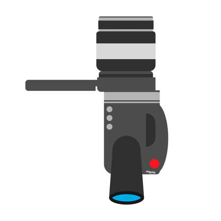 Camcorder top view professional black illustration sign. Etertainment industry flat iconのイラスト素材