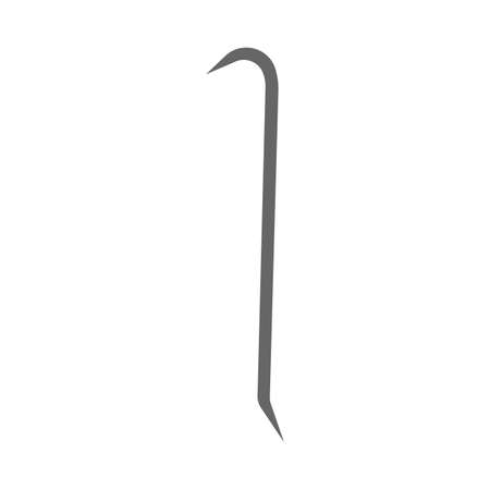 Crowbar danger hand tool burglar gangster housebreaker icon vector. Vandalism silhouette symbolのイラスト素材
