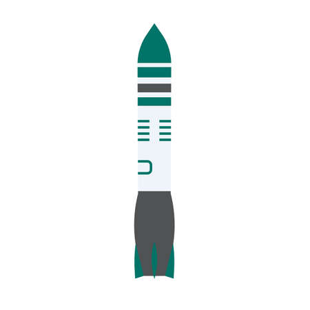 Missile power technology danger force warhead rocket. Vector navy nuclear military army ballistic iconのイラスト素材