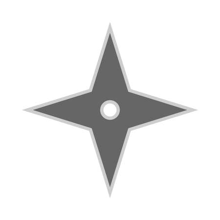 Throwing star ninja shuriken vector flat icon. Kill fun antique seam simple sharp silhouette weapon.のイラスト素材