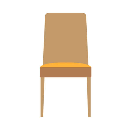 Chair front view wooden vector icon. Office comfortable symbol relaxation furniture equipmentのイラスト素材
