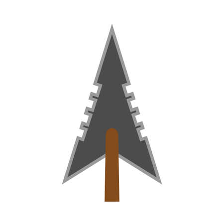 Arowhead bow flat vector shape element archery. Tribal weapon icon retroのイラスト素材