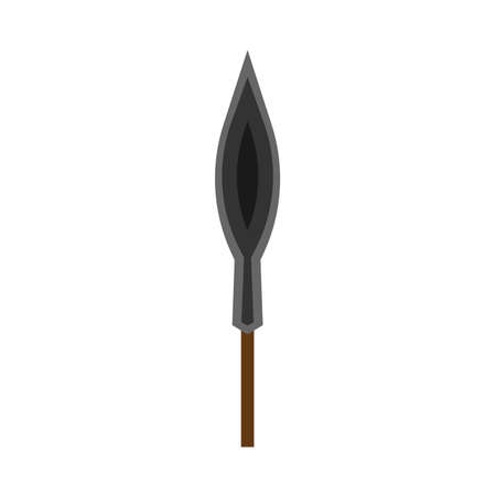 Arowhead bow flat vector shape element archery. Tribal weapon icon retroのイラスト素材
