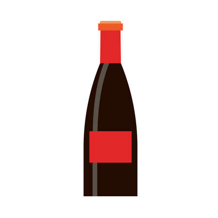 Wine red bottle celebration glass alcoholic vector. Flat food icon silhouetteのイラスト素材