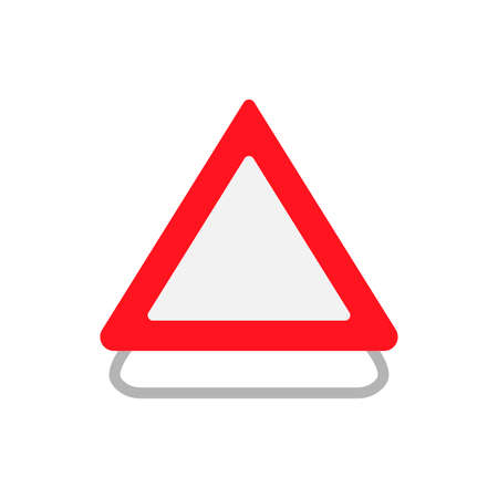 Road construction sign transportation urban concept vector icon. Flat outdoor attention alert roadworks warningのイラスト素材