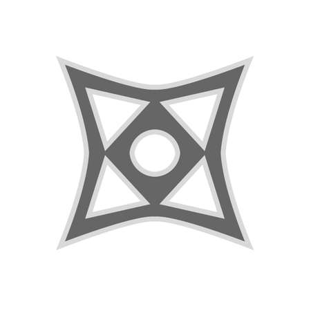 Throwing star ninja shuriken vector flat icon. Kill fun antique seam simple sharp silhouette weapon.のイラスト素材