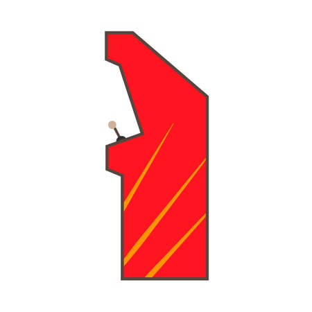 Arcade machine gaming entertainment retro vector icon. Gamble vintage pixel bit play controller side viewのイラスト素材