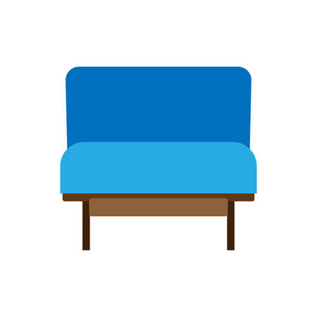 Armchair decoration comfort wooden business stylish vector icon. Relax elegant room interior front view trendy furnitureのイラスト素材