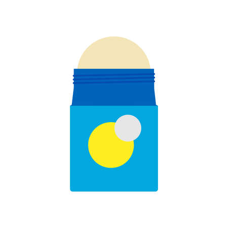 Deodorant illustration treatment health design vector icon. Smell and sweat roll bottle. Product cosmetic perspiration creamのイラスト素材