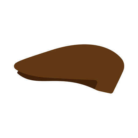 Men hat brown design vector icon side view. Adult bearded business clothes concept symbol. Vintage trendy accessoryのイラスト素材