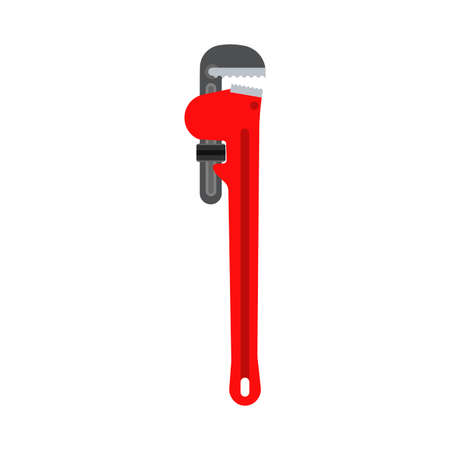 Monkey wrench metal adjustable work equipment vector icon. Pipe plumber spanner tool. Repair handyman instrumentのイラスト素材