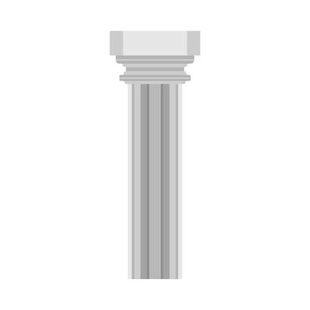 Column history classical symbol monument architectural element vector icon. Flat pillar exterior marble sculpture barのイラスト素材