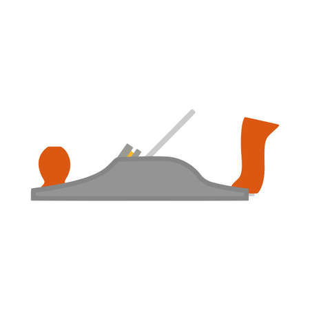 Jack-plane block vintage saw icon vector tool. Carpentry repair equipment work side view. Workshop craft instrumentのイラスト素材