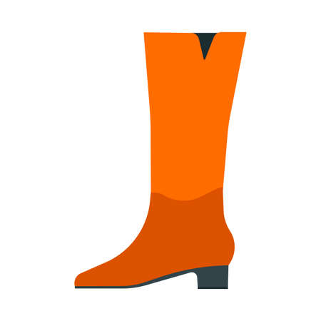 High boot women brown design clothing style illustration sign vector icon. Glamour elegant lady shoesのイラスト素材