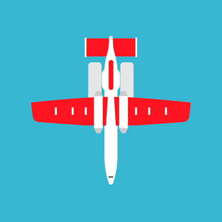 plane departure runway international white airliner top view flat icon isolatedのイラスト素材