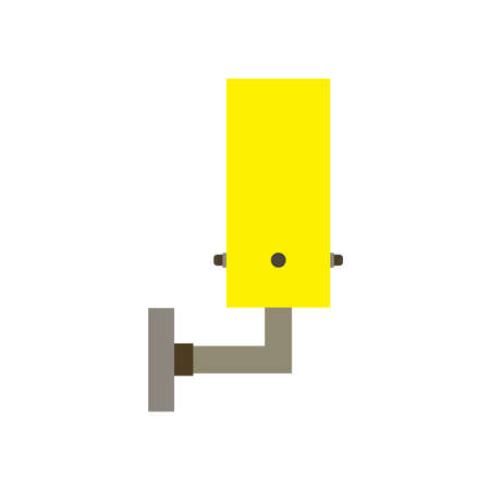 Sconce retro home decor illustration vector. Wall light interior design flat icon side viewのイラスト素材