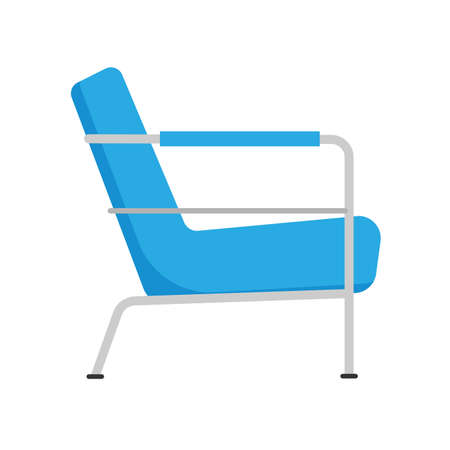 Armchair side view furniture vector icon illustration isolated. Modern interior comfortable home seat relax flat elementのイラスト素材