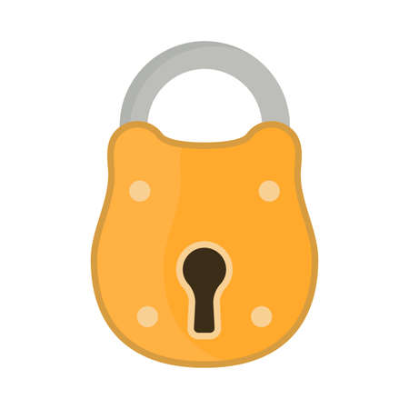 Lock steel protect icon vector. House vintage private padlock element entranceのイラスト素材