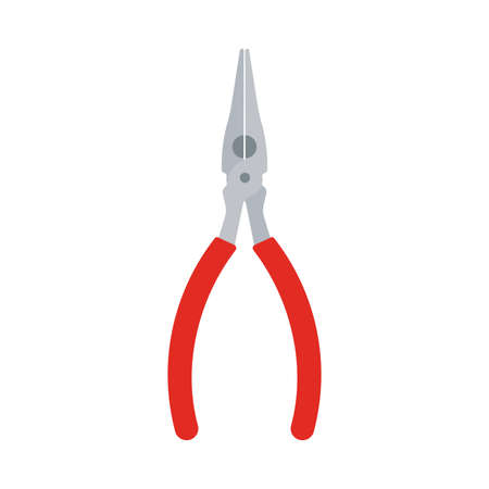 Diagonal pliers red wrench tools mechanic design vector icon. Manual carpenter power repair construction equipmentのイラスト素材