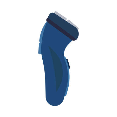 Electric shaving razor sharp equipment flat removal tool. Men body element personal cutter. Vector icon grooming shaverのイラスト素材