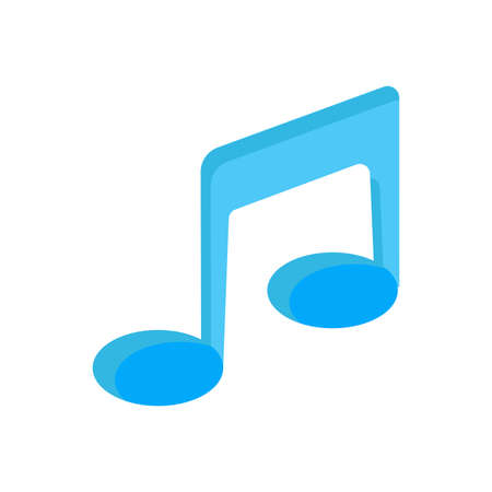 Musical note vector symbol illustration melody design icon. Abstract art isolated white sign element. Flat shape signatureのイラスト素材
