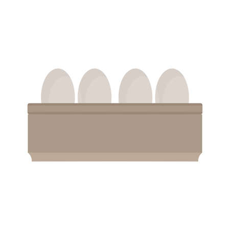 Egg holder vector icon breakfast design. Cartoon chicken food isolated white element. Kitchen organic cook ingredientのイラスト素材