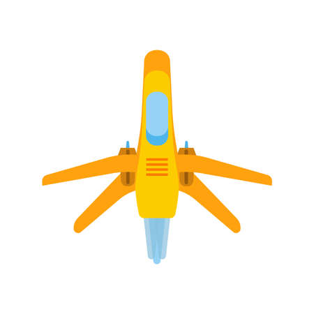 Space fighter vector cartoon war fantasy game. Futuristic rocket military future alien jet. Galaxy shuttle force fictionのイラスト素材