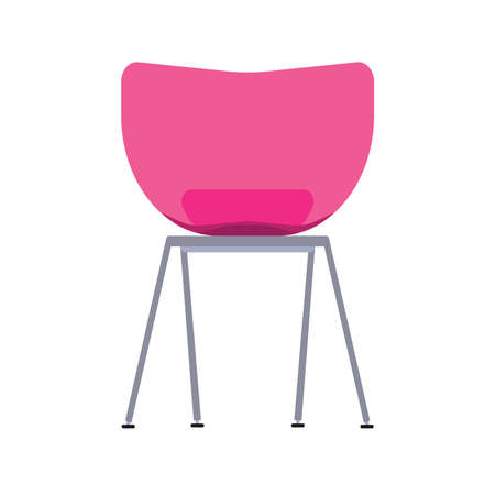 Chair front view vector icon fruniture illustration isolated white. Interior seat office symbol. Modern sofa stool living roomのイラスト素材