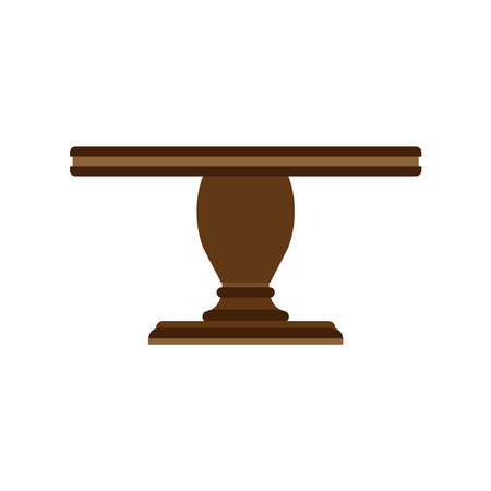 Table side view vector icon furniture isolated interior. Business empty element desk wooden advertise. Cartoon decor roomのイラスト素材