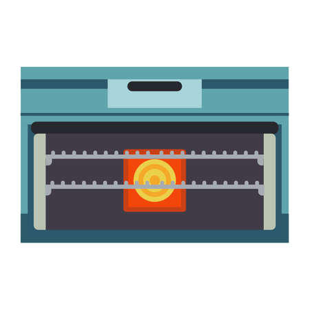 Oven vector illustration appliance cooking kitchen. Icon stove equipment domestic food. Kitchenware chef power machineのイラスト素材
