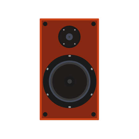 Stereo speaker vector flat icon music bass. Sound electronic equipment audio volume disco. Loud acoustic systemのイラスト素材