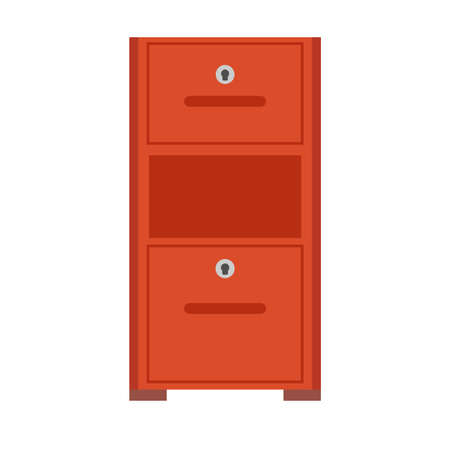 File cabinet drawer archive vector icon. Business document storage office folder datum. Catalog furniture boxのイラスト素材