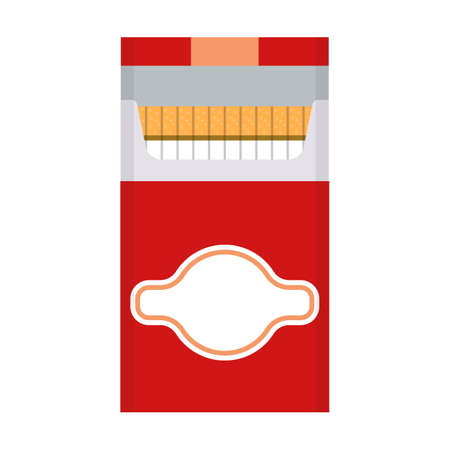 Cigarette box vector icon cardboard package. Carton design tobacco container smoke pack. Rectangle brand open foldのイラスト素材