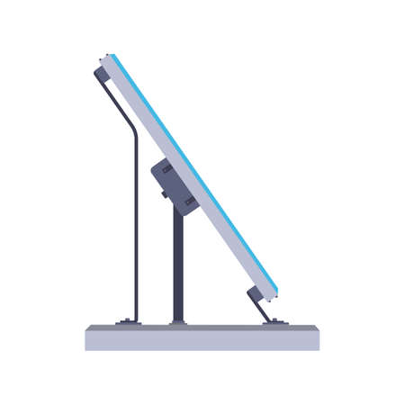 Solar collector panel vector icon alternative energy. Sun cell ecology power renewable system generation. Radiator plate skyのイラスト素材