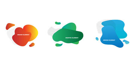 Set abstract design element illustration vector shape. Graphic pattern art creative modern style. Geometric backdrop banner frameのイラスト素材