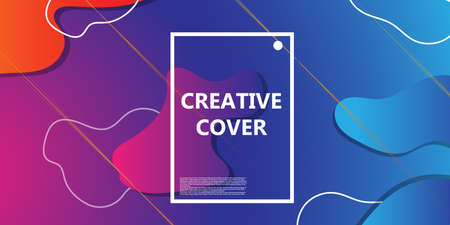 Fluid vector background abstract design gradient. Colorful shape poster dynamic illustration. Minimal geometric futuristic banner art. Wave cover concept creative splash landing placard motionのイラスト素材