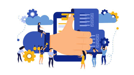 Business relationship vector appreciation document cooperation illustration. Success meeting respect...