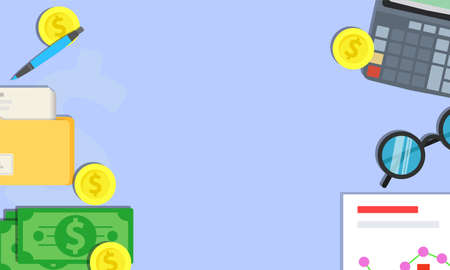 Accounting concept vector flat illustration design. Business financial management audit planning.のイラスト素材