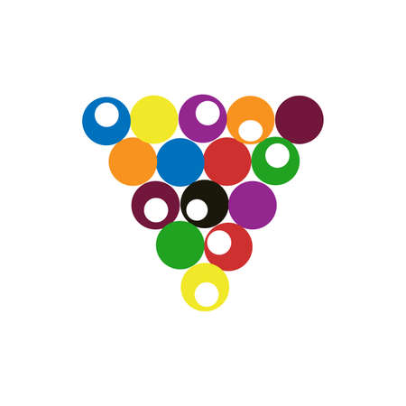 Billiard ball sport vector illustration pool game sphere icon. Round billiard ball isolated white snooker set gambling design. Circle equipment colorful icon top view. Hobby object glossy sport designのイラスト素材