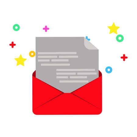 Hand-drawn envelope illustrations stamp. Design and print for postal envelope web post card with love modern post card and vector isolated letter and friendshipのイラスト素材
