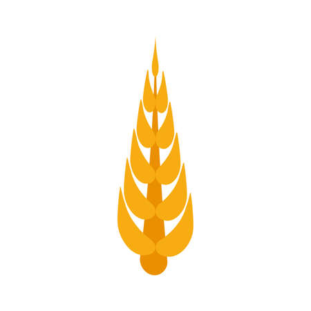 Eat wheat. Bread organic company identity natural wheat and icon. Contour and agriculture wheat, product company. Ears farm style design. Farm flat logo naturalのイラスト素材