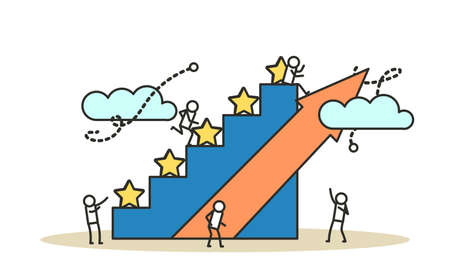 Man and woman vector business reward satisfaction employee. Feedback graphic illustration leader...
