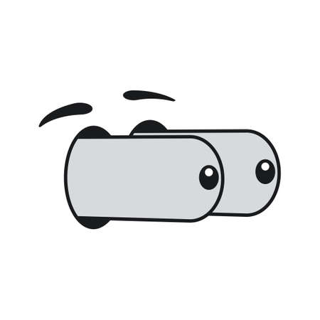 Ð¡omic eye cartoon vector illustration expression character icon. Face emotion element symbol fun. Cute and happy eyebrow humor look person. Eyeball emoticon looking art isolated white and human signのイラスト素材