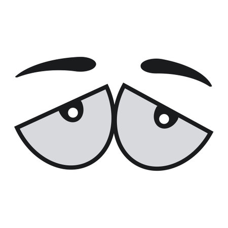 Ð¡omic eye cartoon vector illustration expression character icon. Face emotion element symbol fun. Cute and happy eyebrow humor look person. Eyeball emoticon looking art isolated white and human signのイラスト素材