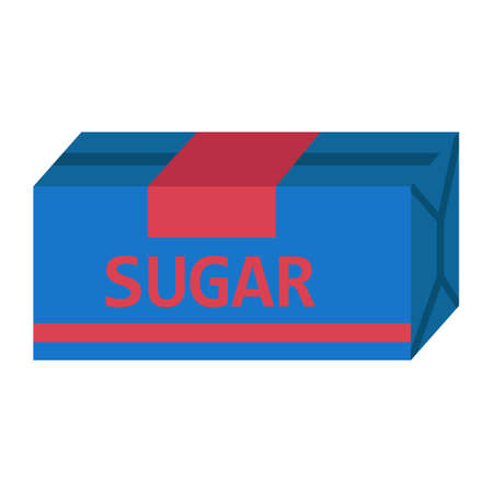 Sugar package vector food design isolated white. Icon product illustration paper packaging symbol and ingredient pack and bag sachet organic. Box packet sweet spices and container sucrose kitchenのイラスト素材