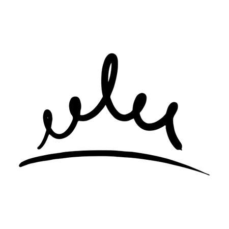 Hand drawn crown vector doodle symbol queen. Luxury sketch art royal icon king and majestic royalty tiara monarch sign. Monarch kingdom line illustration and isolated jewelry drawing black elementのイラスト素材