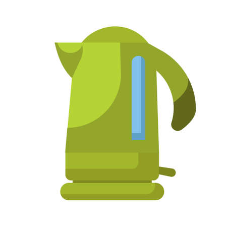 Water kettle cartoon electric and retro teapot. Hot galss or metal pot kitchenware vector illustration set. Coffie teakettle equipment and drawing house appliance. Tea kitchen boiler device drinkのイラスト素材