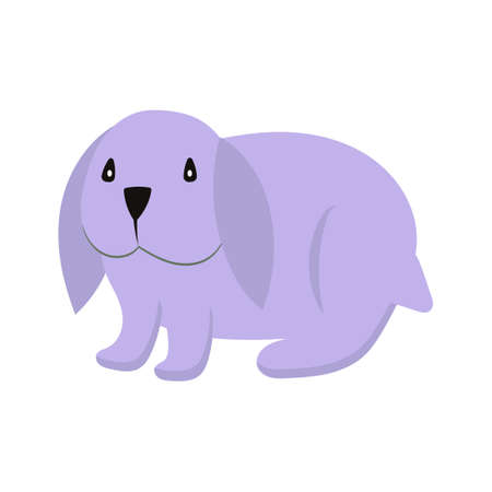 Rabbit or hare cartoon bunny pet. Animal icon and farm breed easter. Rodent isolated white vector illustration and adorable furry animal. Drawing wildlife and zoo rabbit sign faunaのイラスト素材