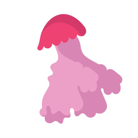 Jellyfish cartoon isolated medusa and biology jelly fish. Marine and water life animal vector illustration. Colorful exotic undersea wildlife with tentacle and sea nature iconのイラスト素材